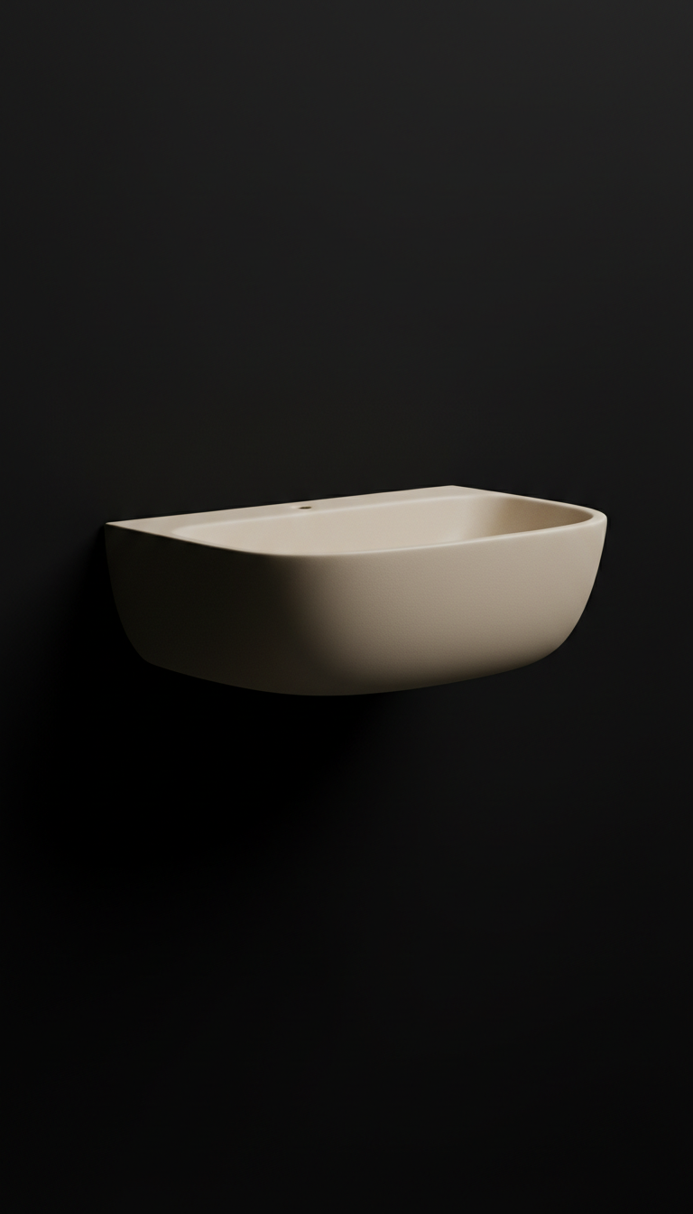 Gallery beige wall-mounted GFRC bathroom fixture